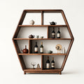 Ardenton Hexagonal Walnut Open Cabinet