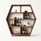 Ardenton Hexagonal Walnut Open Cabinet