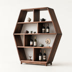 Ardenton Hexagonal Walnut Open Cabinet
