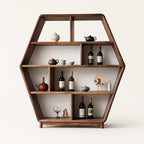 Ardenton Hexagonal Walnut Open Cabinet