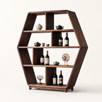 Ardenton Hexagonal Walnut Open Cabinet