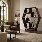Ardenton Hexagonal Walnut Open Cabinet