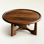 Loren Modern Walnut Round Coffee Table