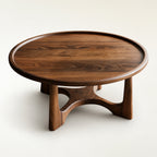Loren Modern Walnut Round Coffee Table