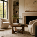 Loren Modern Walnut Round Coffee Table