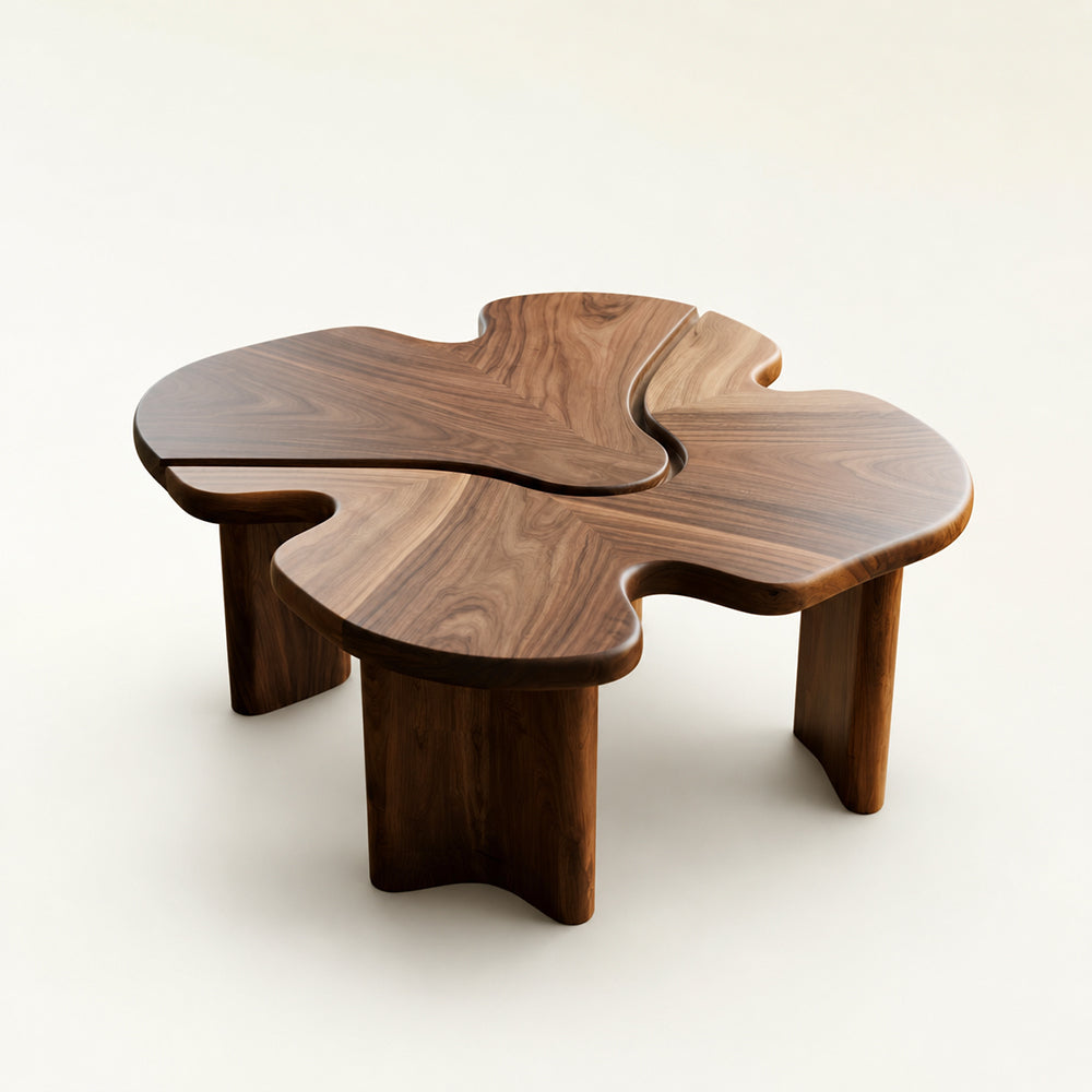 Loren Organic Modern Walnut Amoeba Coffee Table