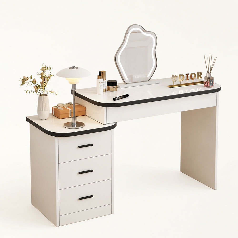 Veyra Modern White Extendable Vanity Dresser
