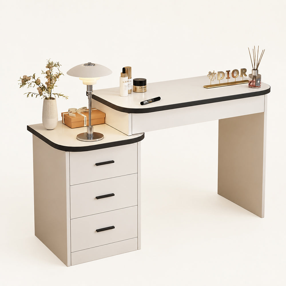 Veyra Modern White Extendable Vanity Dresser