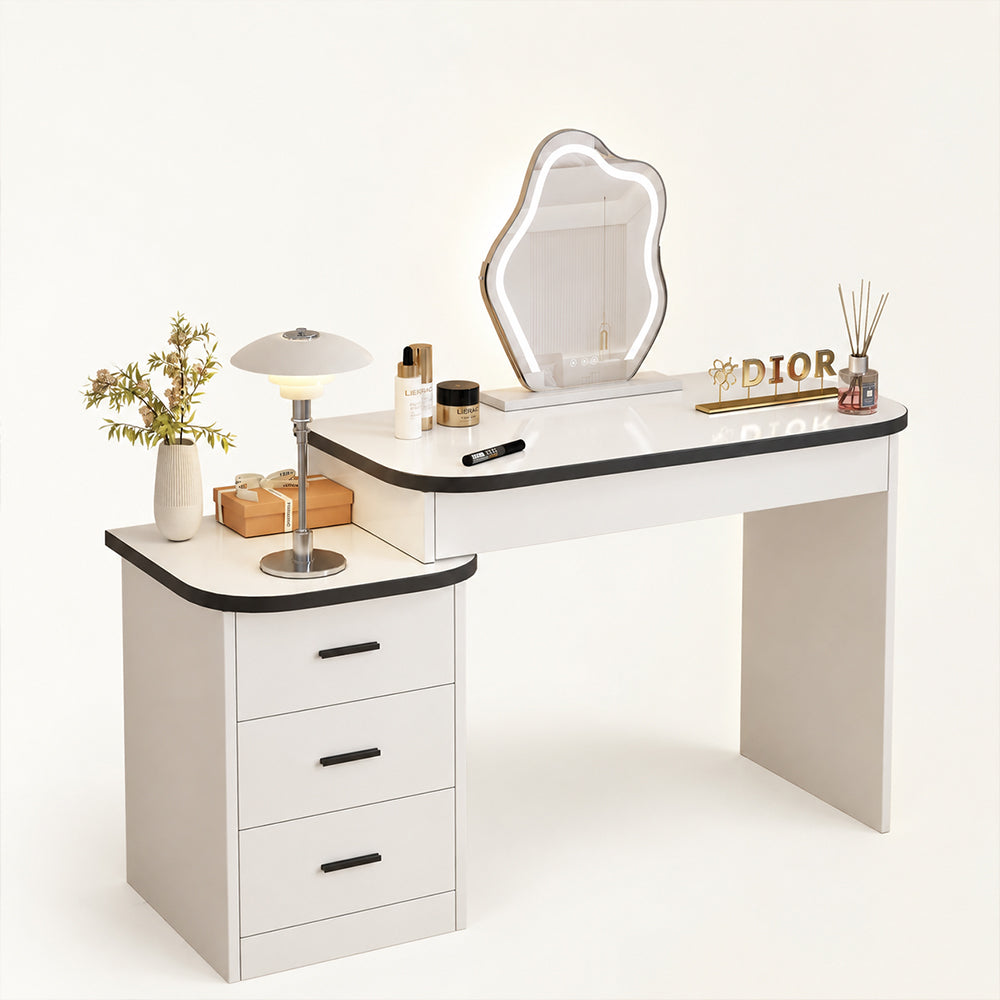 Veyra Modern White Extendable Vanity Dresser