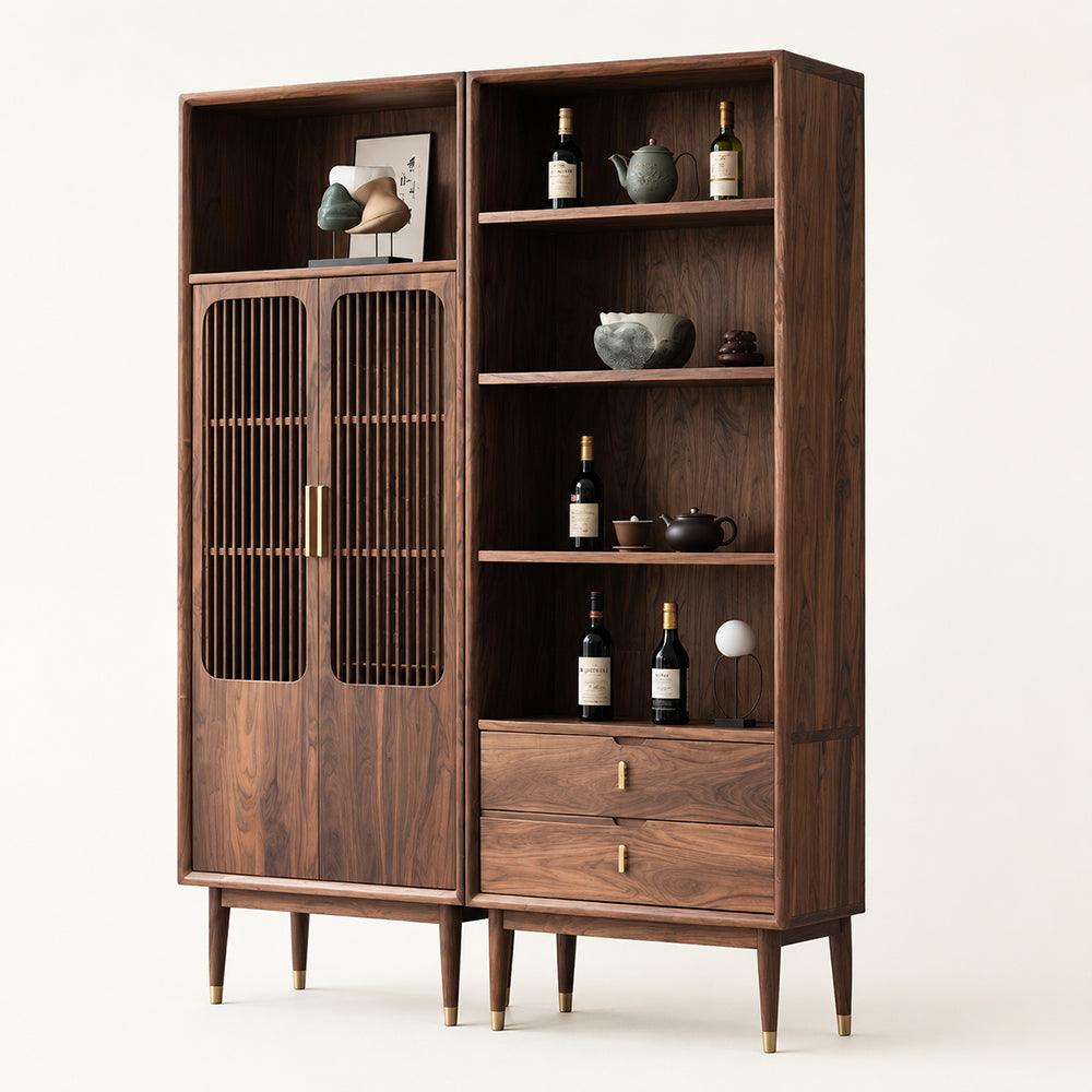 Ardenton Modular Walnut Display Cabinet