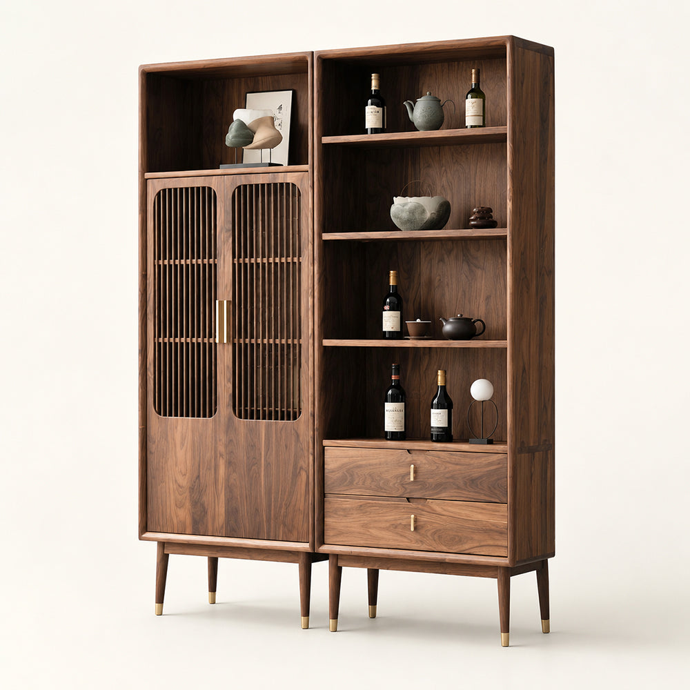 Ardenton Modular Walnut Display Cabinet