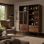 Ardenton Modular Walnut Display Cabinet