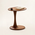 Loren Organic Modern Walnut Pedestal Side Table
