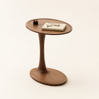 Loren Organic Modern Walnut Pedestal Side Table