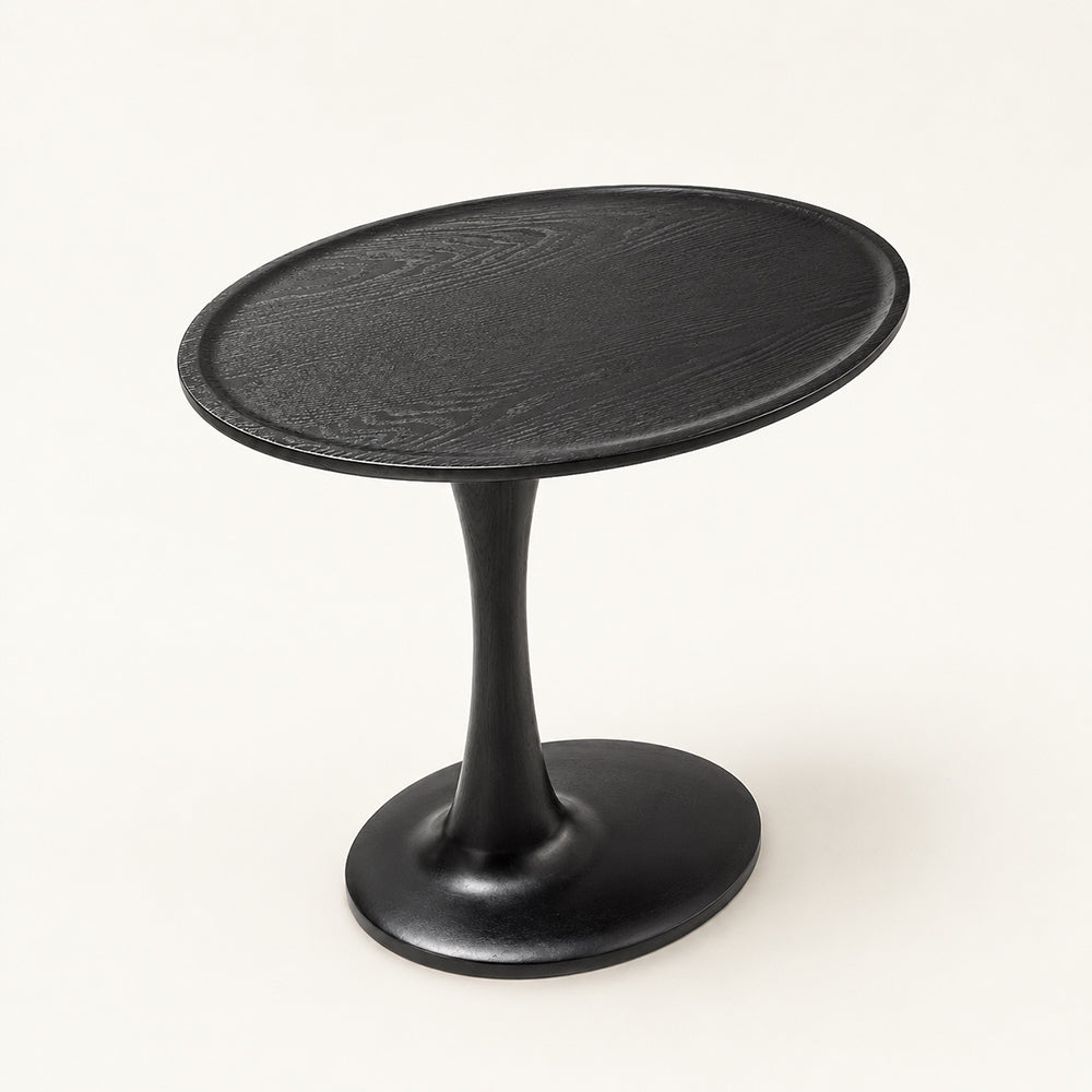 Loren Organic Modern Walnut Pedestal Side Table