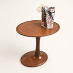 Loren Organic Modern Walnut Pedestal Side Table