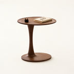 Loren Organic Modern Walnut Pedestal Side Table