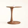 Loren Organic Modern Walnut Pedestal Side Table