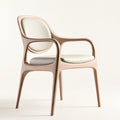 Elowen Organic Modern Walnut & Leather Dining Arm Chair