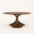 Loren Organic Sculptural Walnut Round Dining Table