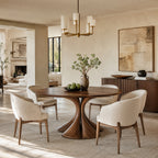 Loren Organic Sculptural Walnut Round Dining Table