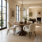 Loren Organic Sculptural Walnut Round Dining Table