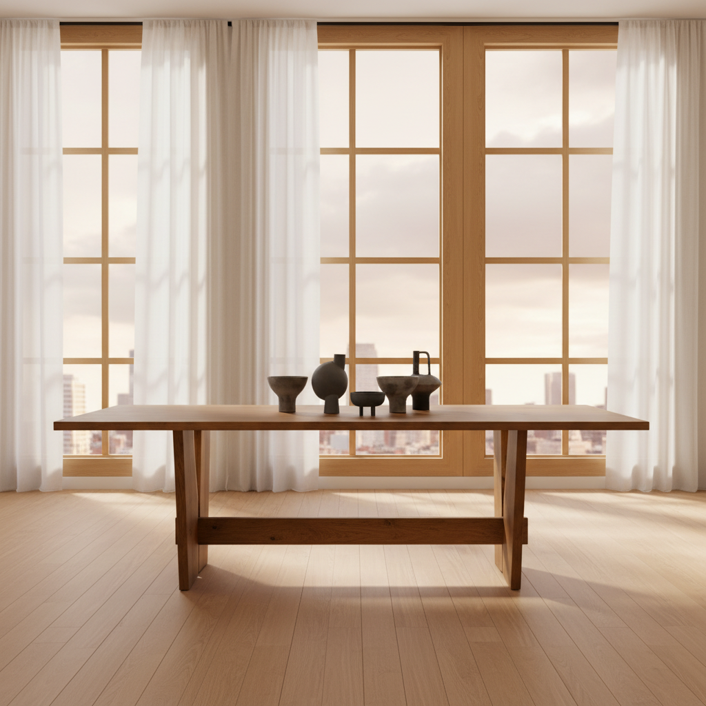 Loren Solid Wood Trestle Dining Table