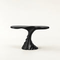 Loren Sculptural Twisted Black Wood Console Table