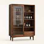Ardenton Walnut Mid-Century Tall Display Cabinet