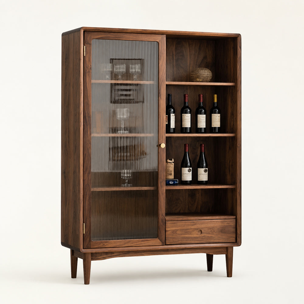 Ardenton Walnut Mid-Century Tall Display Cabinet