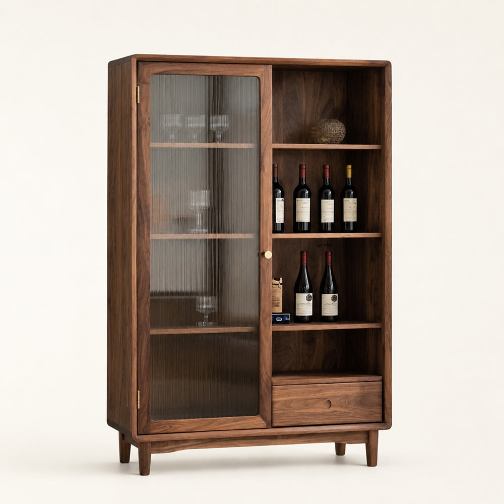 Ardenton Walnut Mid-Century Tall Display Cabinet
