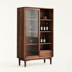 Ardenton Walnut Mid-Century Tall Display Cabinet