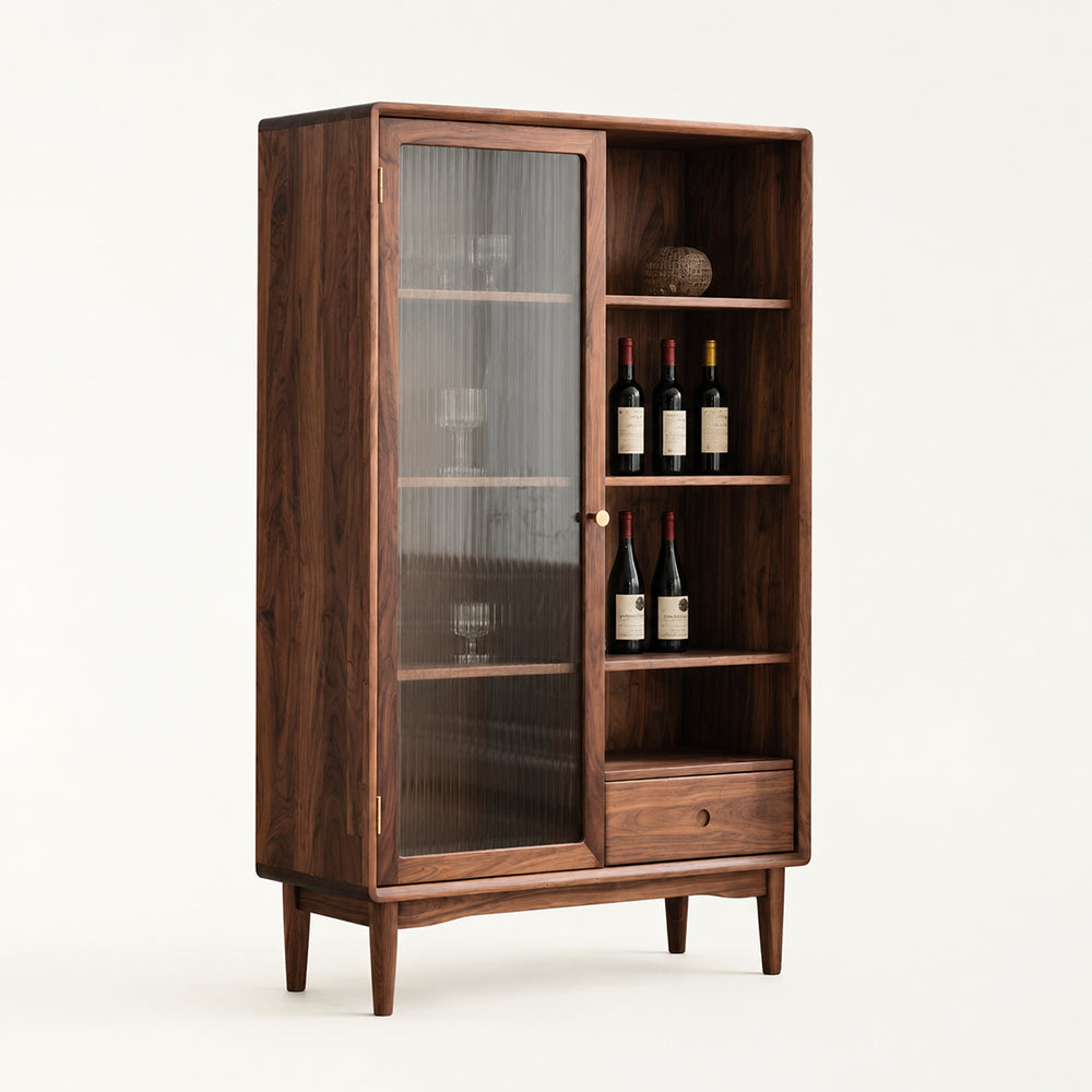 Ardenton Walnut Mid-Century Tall Display Cabinet