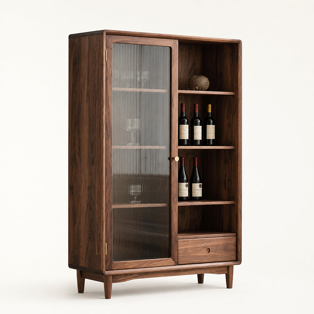 Ardenton Walnut Mid-Century Tall Display Cabinet