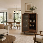 Ardenton Walnut Mid-Century Tall Display Cabinet